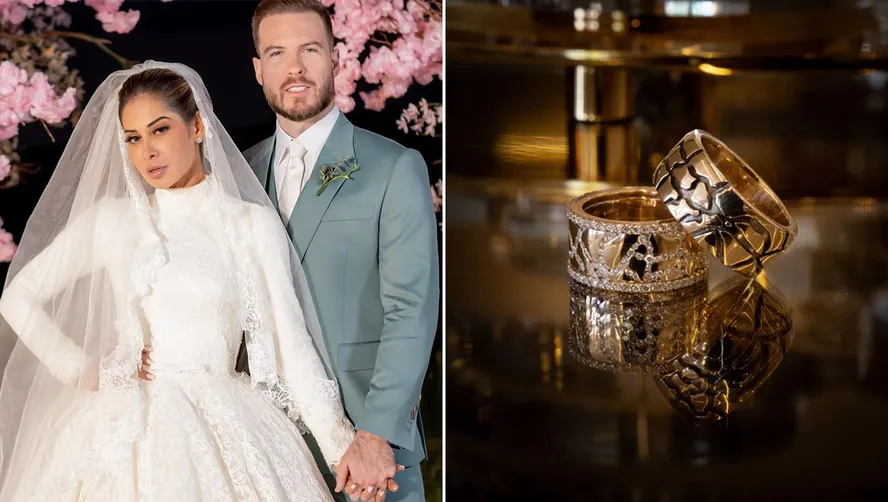 Maíra Cardi e Thiago tiveram um casamento luxuoso - a começar pelas alianças