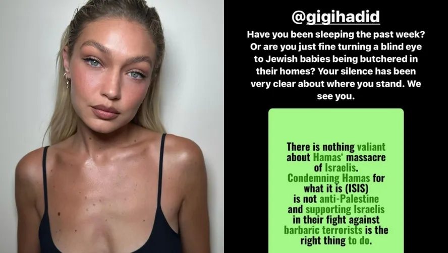 Gigi Hadid defende a paz em guerra entre Palestina e Israel