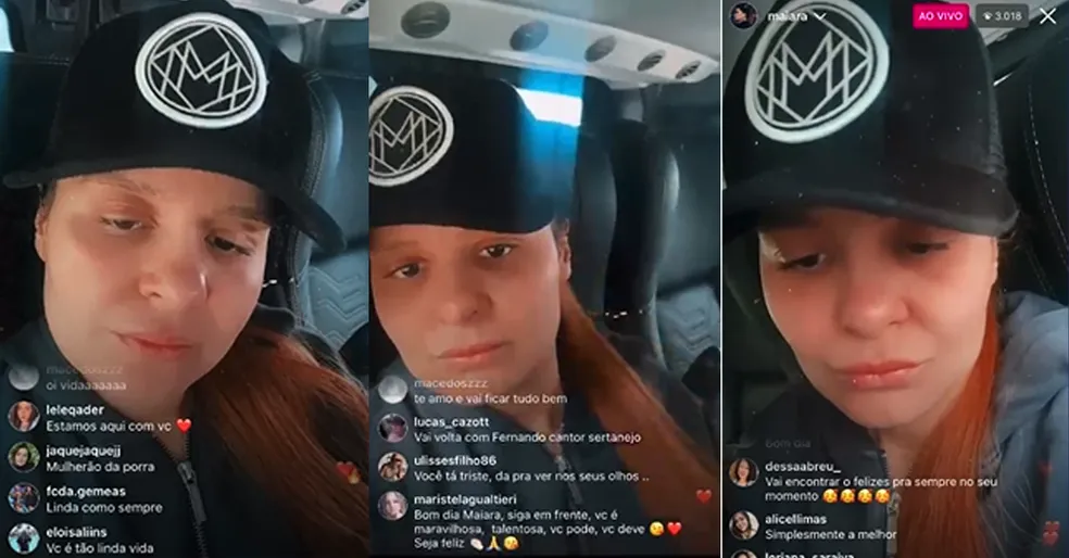 Maiara fez lives emocionada após o fim com Matheus Gabriel