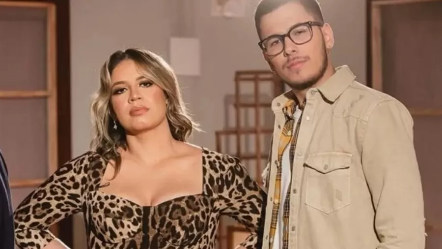 Marilia Mendonça ao lado do irmão, João Gustavo