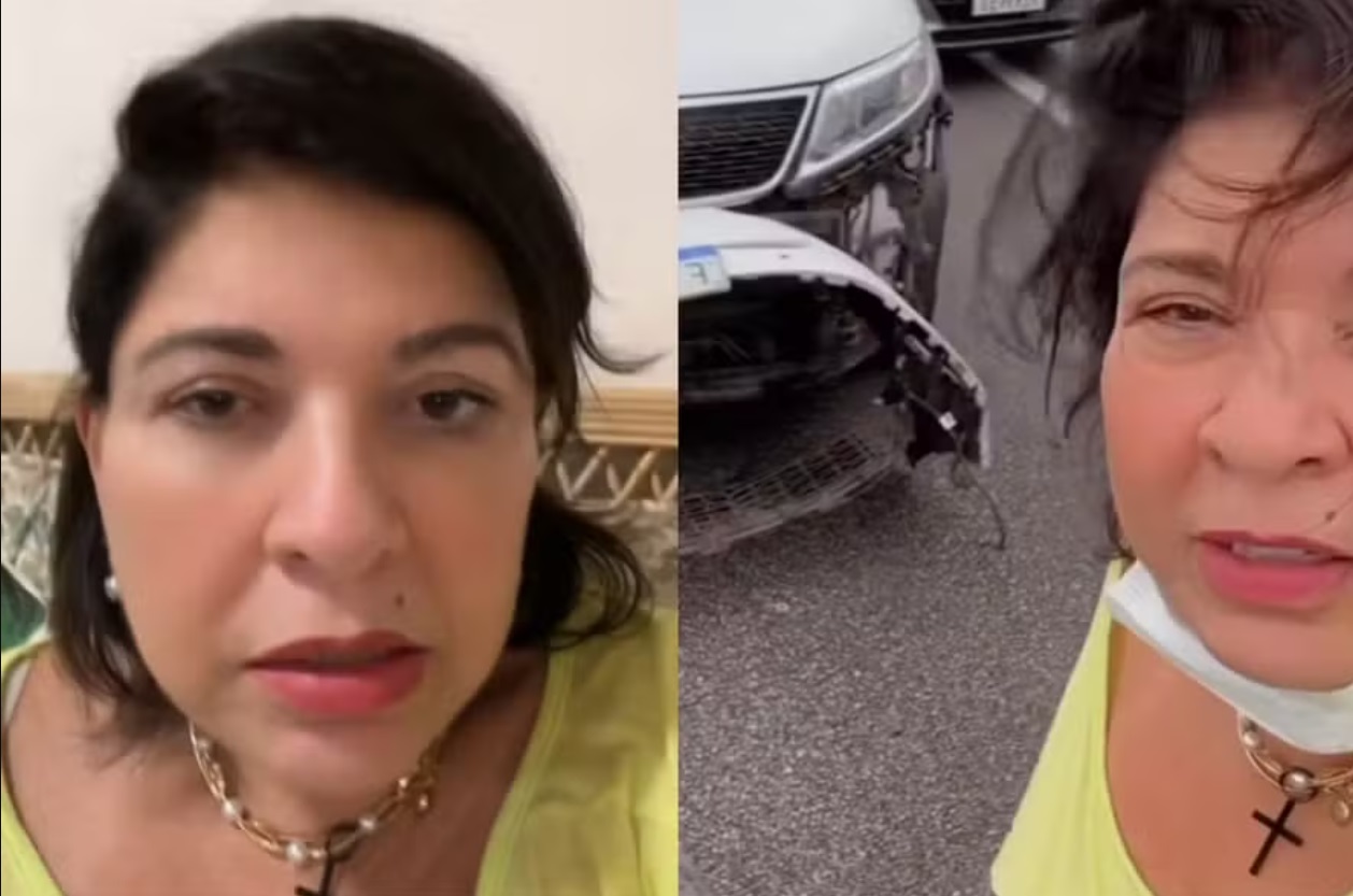 Roberta Miranda sofre acidente de carro