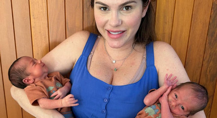 Bárbara Evans com os filhos Álvaro e Antônio