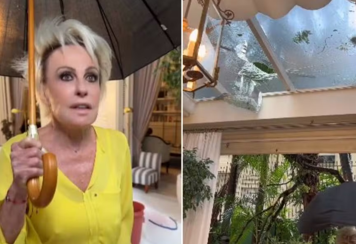 Ana Maria Braga desabafa após ter teto destruído por tempestade em São Paulo