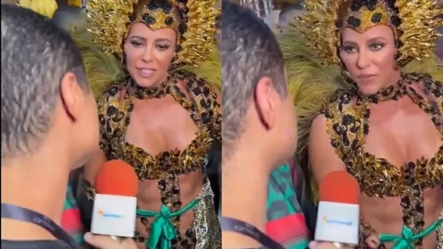 Paolla Oliveira fala com repórter após polêmica