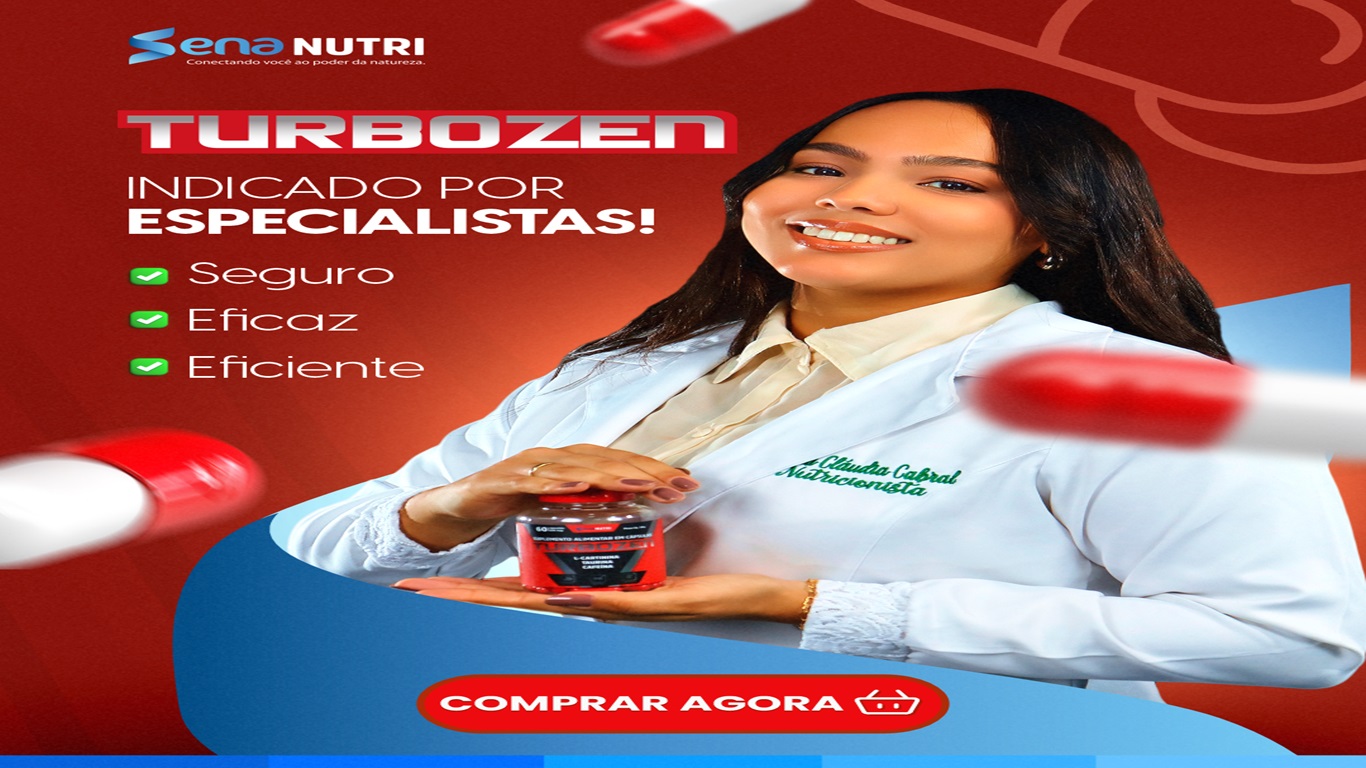 Nutricionista segurando o frasco do turbozen